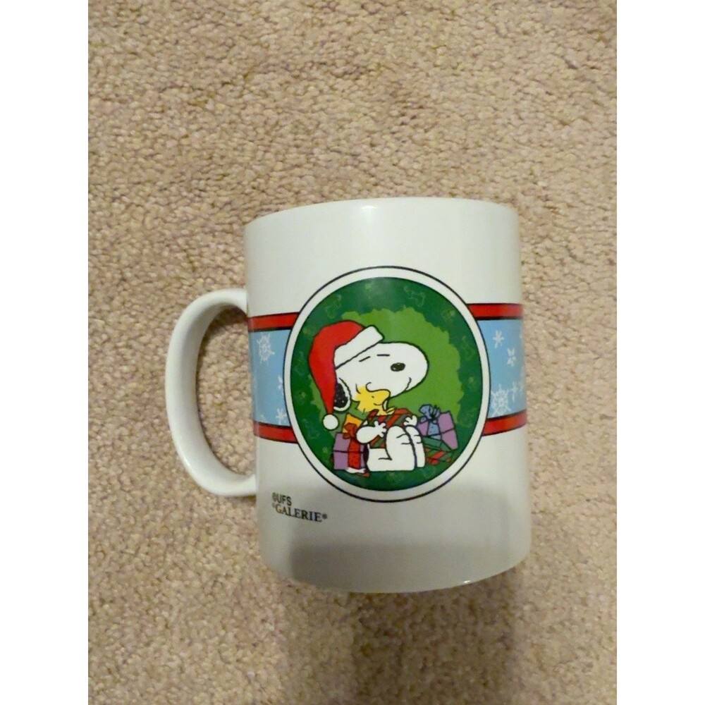 Peanuts Snoopy Woodstock Christmas Mug Galerie Holiday Lights Coffee Cup